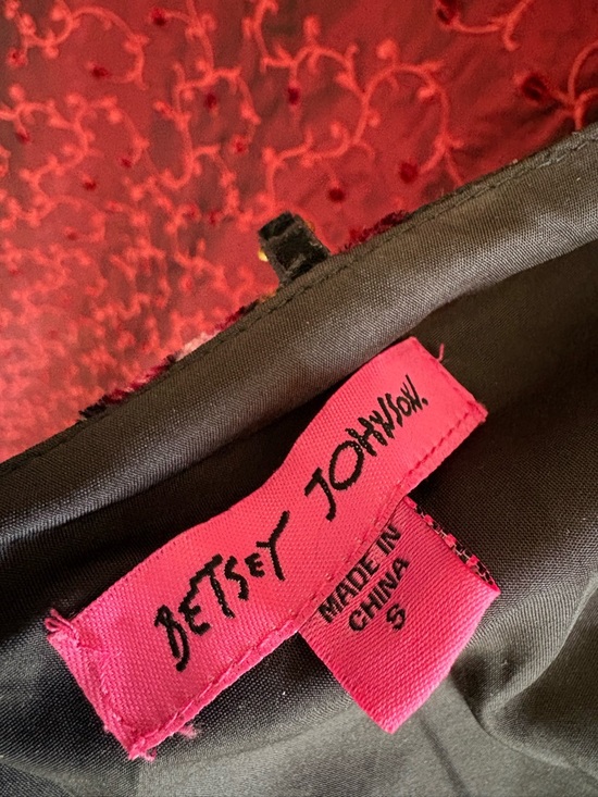 Betsey Johnson Y2K Slip Dress - Floral Velvet Size SMALL - Garden Party / Prom - Picture 8 of 8